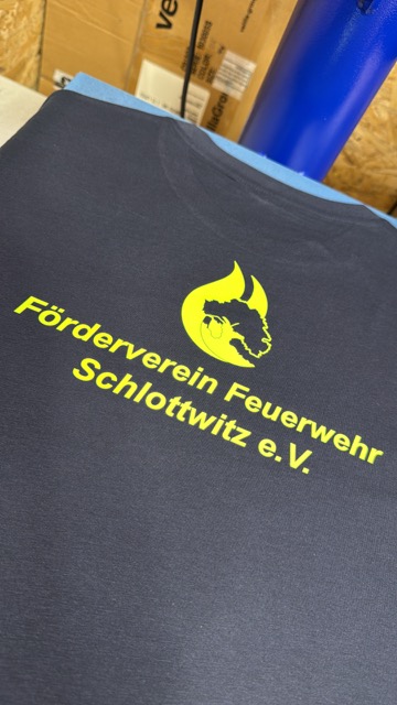 T-Shirt mit Flexdruck Neonfarben